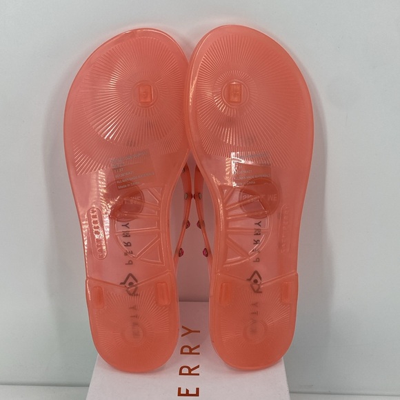 Katy Perry The Jelly Gem Flip Flop in Oasis Pink Bejeweled Scented Size 7 - Picture 7 of 9